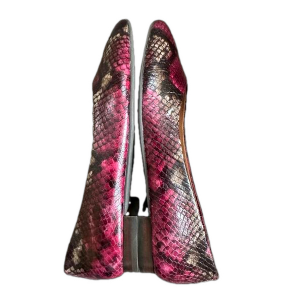 Frye NWOT Dana Leather Ballet Flats Multi Berry Reptile Print Size 6M - Picture 3 of 7